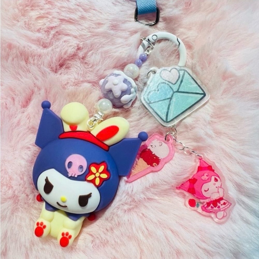 ❤️Cute Kuromi With Ice Cream And Letter Bag/phone Charm,Keychain